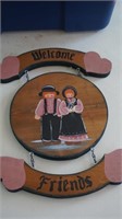 Wooden Welcome Friends Sign