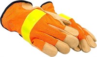 (2) Forney Pigskin High Viz Gloves L & XL