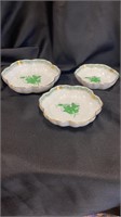 Herend Chinese Bouquet Green, Small fruit bowls (3