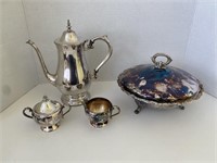 Oneida Silver Plated Tea Set With PYREX Baking