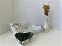 Porcelain Floral Creamer, Pier 1 Bowl & More