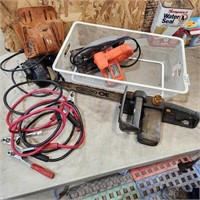 Electric chainsaw, skilsaw, booster cables, etc
