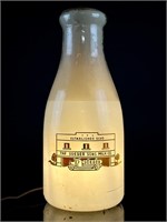 Large Antique Soeder Lighted Milk Bottle Adv. Sign