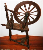 Early Wooden Spinning Wheel