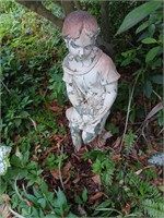 Plastic statue with squirrel 25 inches tall.