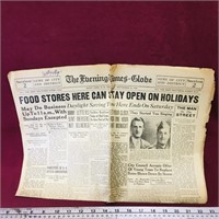 1940 Evening Times Globe Saint John NB Newspaper