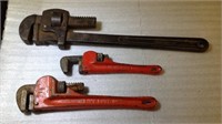 18, 10, & 8" pipe wrenches