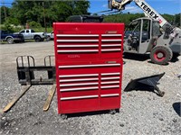 Red Tool Chest - Top and Bottom Box - With Keys