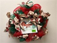 Winter Holiday Barn Deco Mesh Wreath