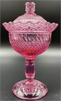 Vintage Le Smith Pink Rose Covered Compote