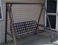 Metal Porch Swing, Cushions Inside