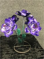 5 Purple Metal Flower