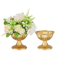 R2045  Nuptio Gold Vase Set of 2, 3.7in