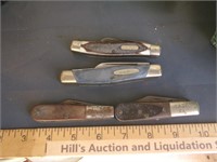 Four Vintage Pocket Knives: Case XX, Buck, Old Tim