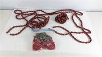 Red/Green Wood Garland Beads and More