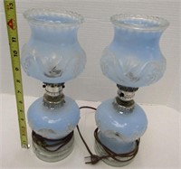 Mid Century 1950's Blue Lamps