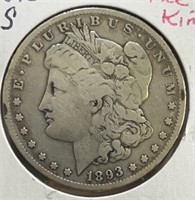 1893S  Morgan Silver Dollar F