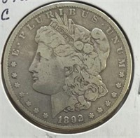 1892CC  Morgan Silver Dollar