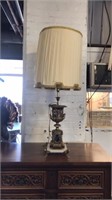 Metal and marble heavy lamp  damage shade
