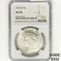 1923-D Silver Peace Dollar NGC AU58