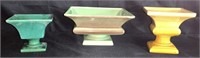 3 Vintage "Royal Haeger" Square Footed Planters