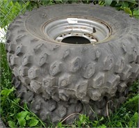 Pair of Goodyear 24x11.00-10 ATV tires and wheels