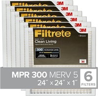 Filtrete 24x24x1 MERV 5 Air Filter 6-Pack