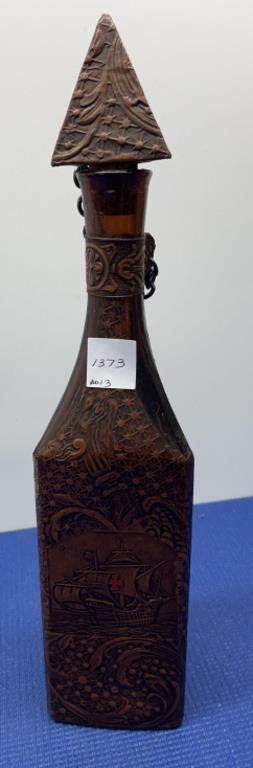Leather Covered Decanter Bottle