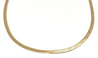 18K Gold Herringbone Necklace (24" long)