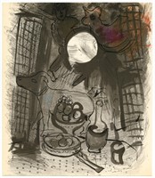 Marc Chagall "Nature morte brune" original lithogr