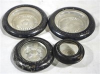 Set of 4 Silver Rimmed Items