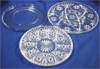 3 Assorted Glass Platters