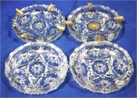 4 Glass Ashtrays - 7.5" round each