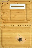 Backflip Bamboo Magnet Rolling Tray with Scoop