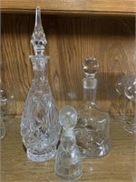 (3) Three Crystal & Glass Decanters