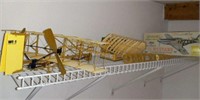 2 wooden airplane models