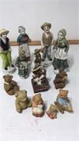 Ceramic figures and bears