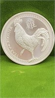 YEAR OF THE ROOSTER  1 OUNCE .999 FINE SILVER RD