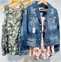Womens Summer Tops & Denim Jacket Sz Large