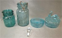 Blue Glass Lot