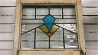 STAINED GLASS WINDOW, 21"x18"