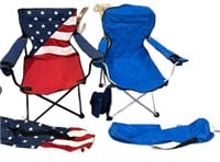 Pair Camping Foldup Chairs w’ Carry Case CB