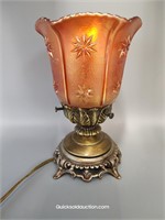 Carnival Glass Astra Lamp 7.5"H. Works