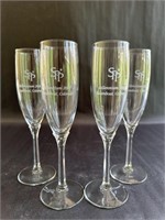 Four Customized Champagne Flutes