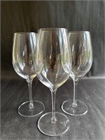 Three Stemmed Wine Glasses