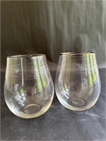 Two Stemless Wine Glasses