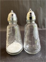 Princess House Etched Salt and Pepper Shaker Set