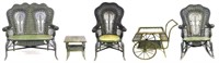 (5) piece Victorian wicker parlor set. To