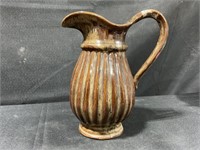 Brown glass water pitcher/ flower holder