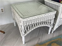 Glass Top Wicker Patio Table